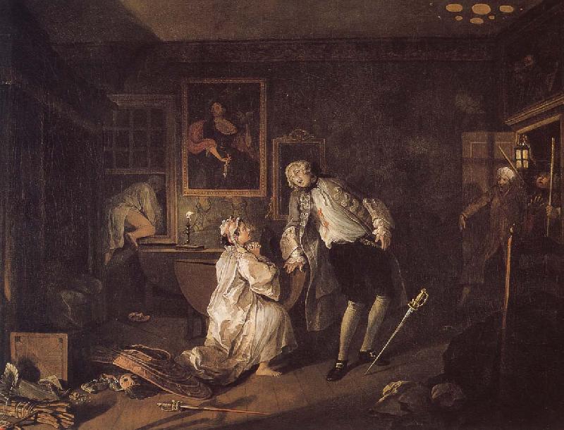 William Hogarth Fashionable marriage groups count the death of painting oil painting image